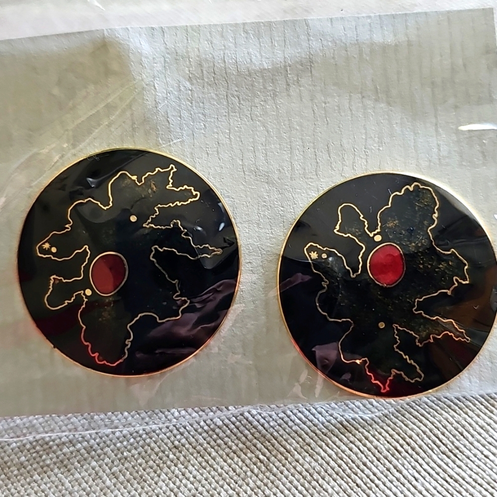 Elegant Cloisonne Enemal Abstract Earrings
